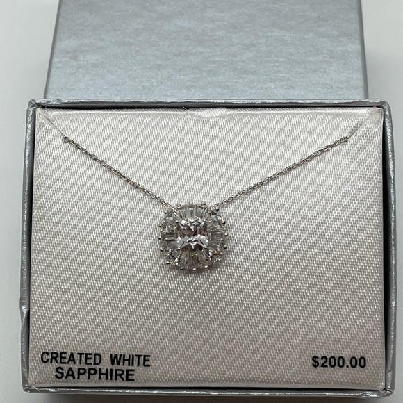 White Sapphires Pendant Necklace - Picture 5 of 12